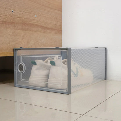 Shoe Cabinets Transparent Plastic Shoes Case Stackable Front Lid Drawer Shoes Organizer Thicken Large Moisture-Proof Storage Box
