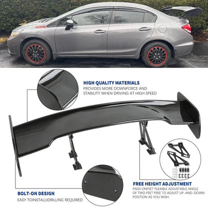 Universal GT Style Rear Spoiler Wing Tail Air Dam For 99% Sedan Body Kit Decoration Racing Car Tuning Accessories