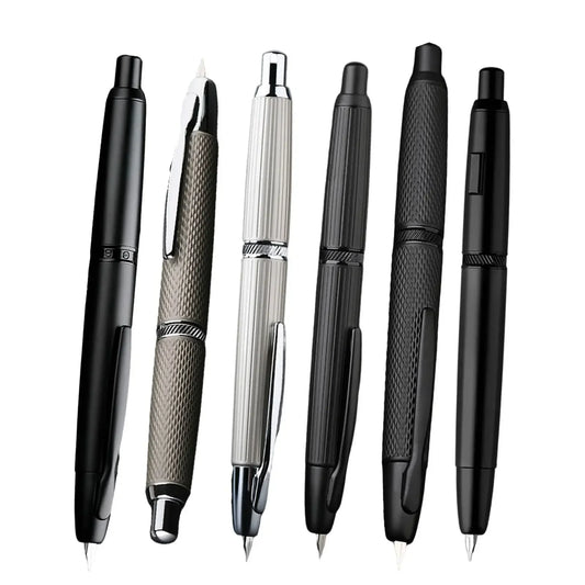 sliver Moonman A1 fountain pen Metal Press Iink pen Striped pattern EF 0.4MM Nibs writing gift pens for students office supplies
