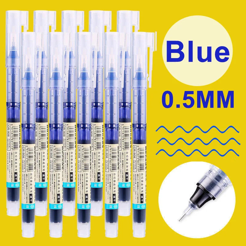 1/100pcs 0.5mm High Quality Needle Type Gel Pens Straight Liquid Ballpoint Pen Kawaii Stationery School Office Supplies Writing