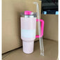 New Style Tumbler with Handle & Straw 40 oz Twist On 3Way Lid Cupholder Compatible for Travel Insulated Stainless Steel Cup