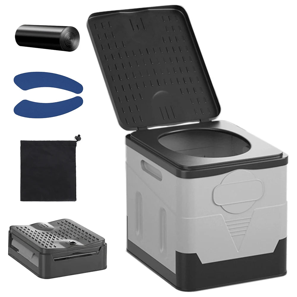 Plastic Portable Outdoor Toilet Tent Car Emergency Toilet with cover Travel Washable Camping Toilet Self-driving Picnic Seat