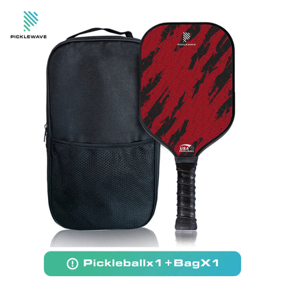 Intense Red Trace USAPA Pickleball Paddle Fiberglass Surface With High Grit & Spin Unibody Edgeless Sport Racquet Pickleball