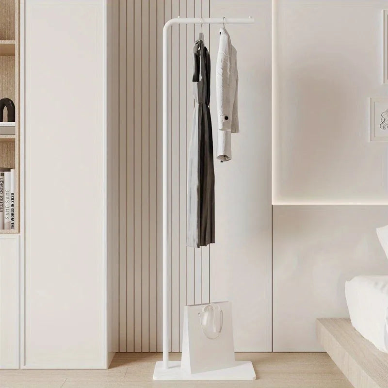 Scandinavian Modern Metal Valet Stand - Freestanding Multipurpose Suit Rack with Special Functions - Bedroom Clothing and Accessories
