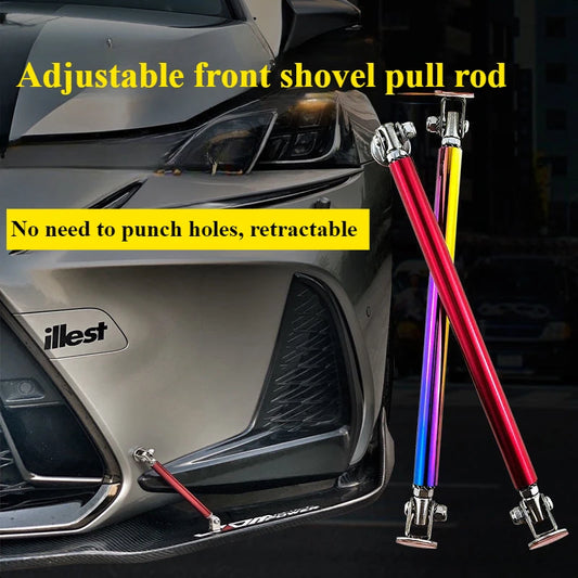 2psc Universal Racing Adjustable Front Rear Bumper Lip Splitter Support Bar / pull rod Kit Racing 75mm