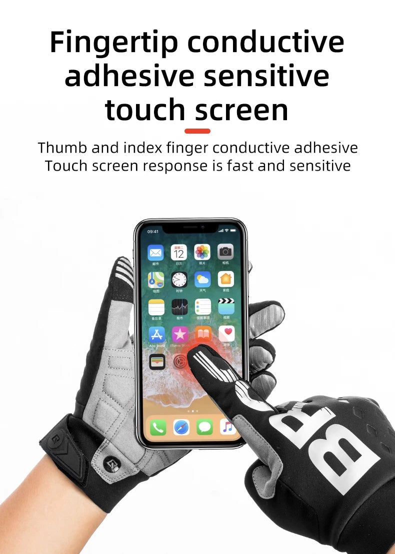 ROCKBROS Cycling Gloves Touch Screen Waterproof MTB Bike Bicycle Gloves Thermal Warm Motorcycle Winter Autumn Sports Equipment