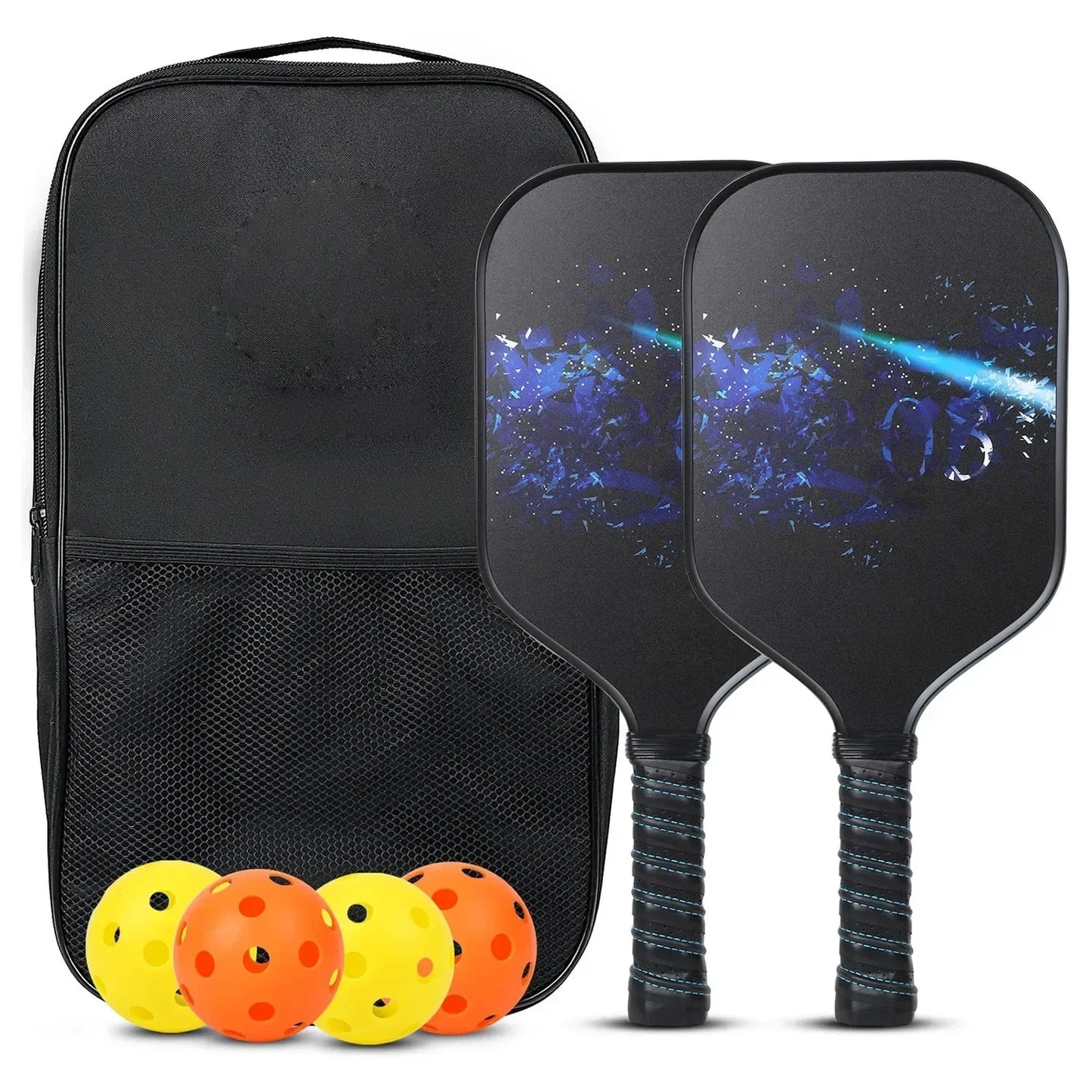Pickleball Paddles Set Rackets Portable Racket Cover Carrying Bag Gift Kit USAPA Approved Indoor Outdoor Honeycomb Core 4 Balls