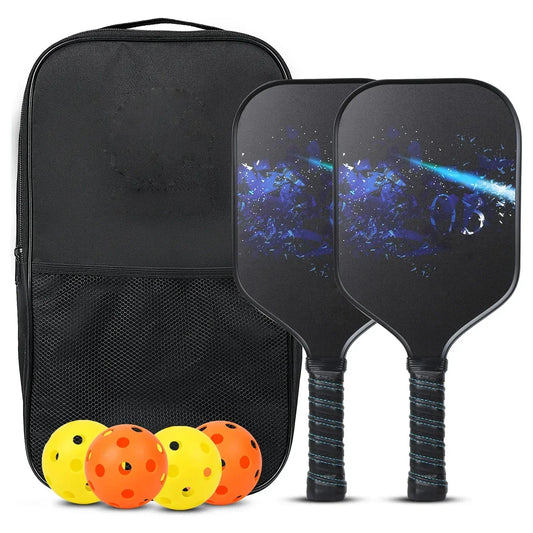 Pickleball Paddles Set Rackets Portable Racket Cover Carrying Bag Gift Kit USAPA Approved Indoor Outdoor Honeycomb Core 4 Balls
