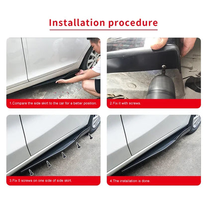 Car Universal Front Bumper Splitter Lip Spoiler Diffuser Body Kit Black Winglets Side Skirt Extension Protector Cars Accessories
