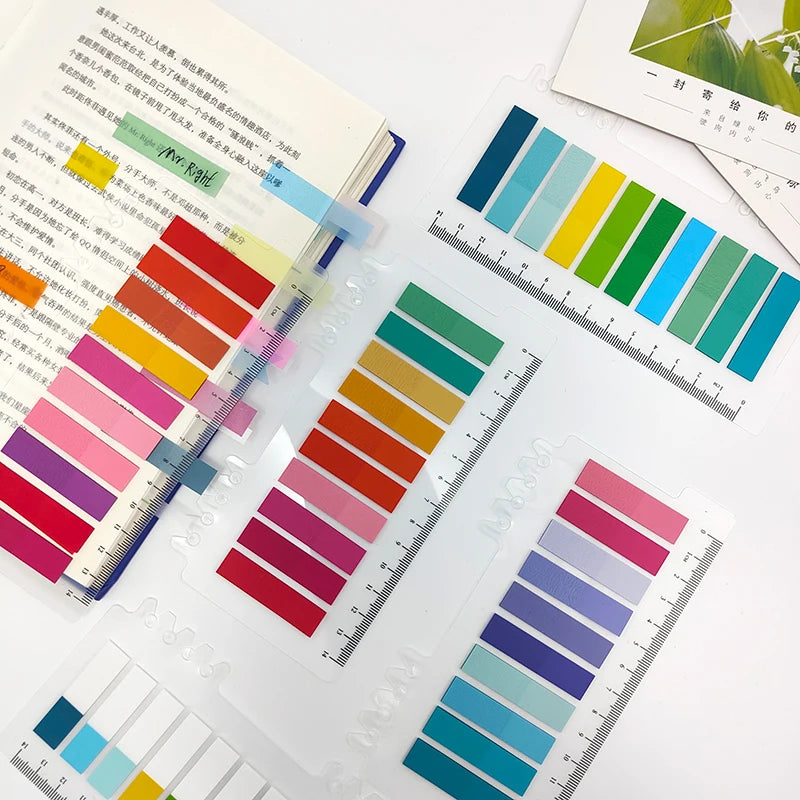 KindFuny 200 Sheets Morandi Index Tabs Bookmark Sticky Notes Notepad Kawaii Stationery School Office Supplies