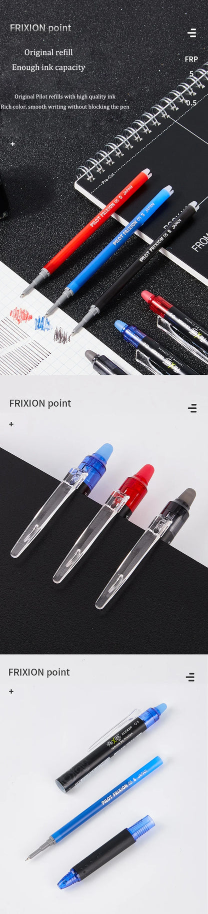 Japan Pilot Erasable Gel Pen BLRT-FRP5 New ST Tip Friction Erasable Colored Ink. 5mm School Cute Stationery Pens for Writing
