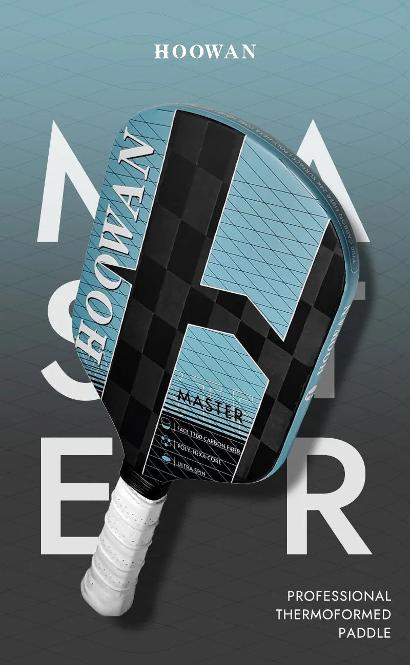 HOOWAN MASTER Pickleball Paddle Carbon Fiber 24K Rough Surface Thermoformed Pickleball Racket 16MM Edgeless EVA-Foamed Paddle