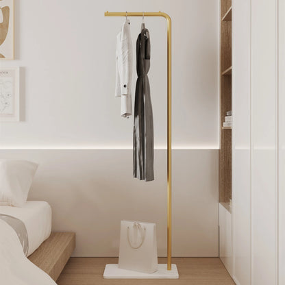 Scandinavian Modern Metal Valet Stand - Freestanding Multipurpose Suit Rack with Special Functions - Bedroom Clothing and Accessories