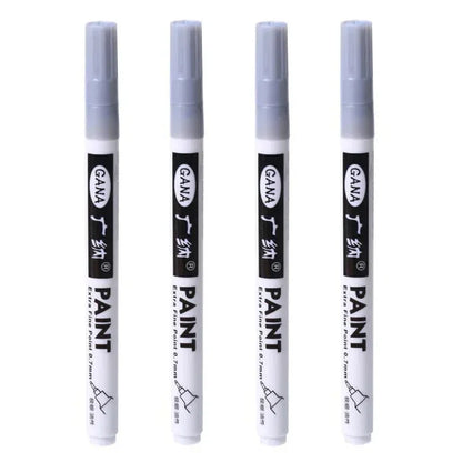 4Pcs/set Oil Based White Black Permanent Paint Markers Pens 0.7mm Extra Fine Waterproof, for Rock Painting, Wood, Metal, Canvas