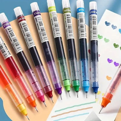 1/100pcs 0.5mm High Quality Needle Type Gel Pens Straight Liquid Ballpoint Pen Kawaii Stationery School Office Supplies Writing