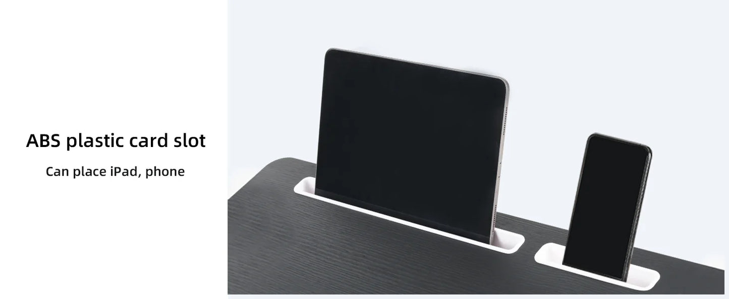 MUMUCC Portable Bed Table For Laptop Folding With Foldable Cushion,Handle,Slot And Mouse Pad, Wooden Gaming Desk