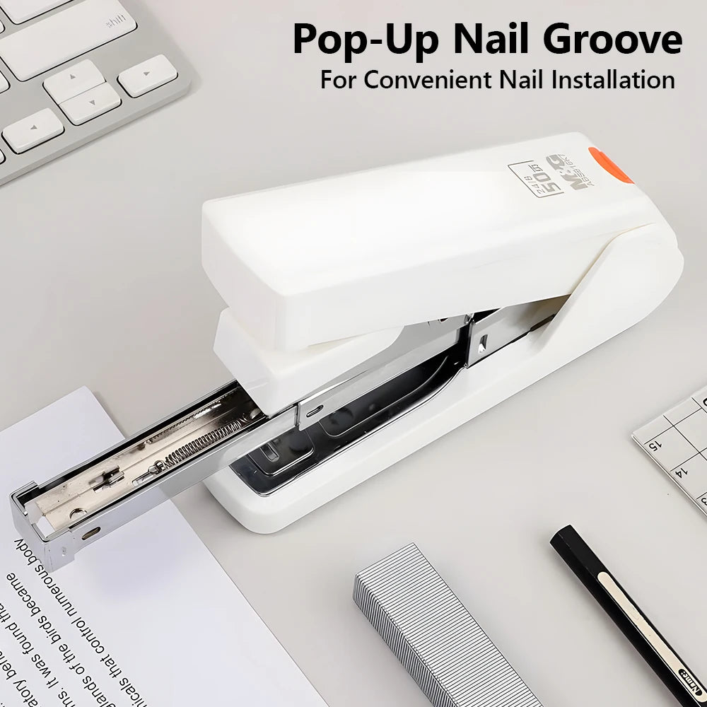 M&G 12# Desktop Stapler 50 Sheets Effort-Saving Portable Durable Office Supplies Business-type Stapler Black/White