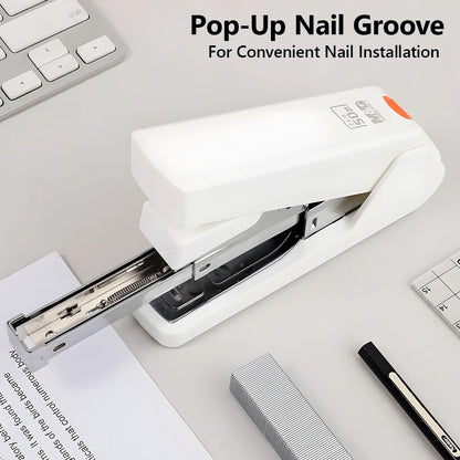 M&G 12# Desktop Stapler 50 Sheets Effort-Saving Portable Durable Office Supplies Business-type Stapler Black/White