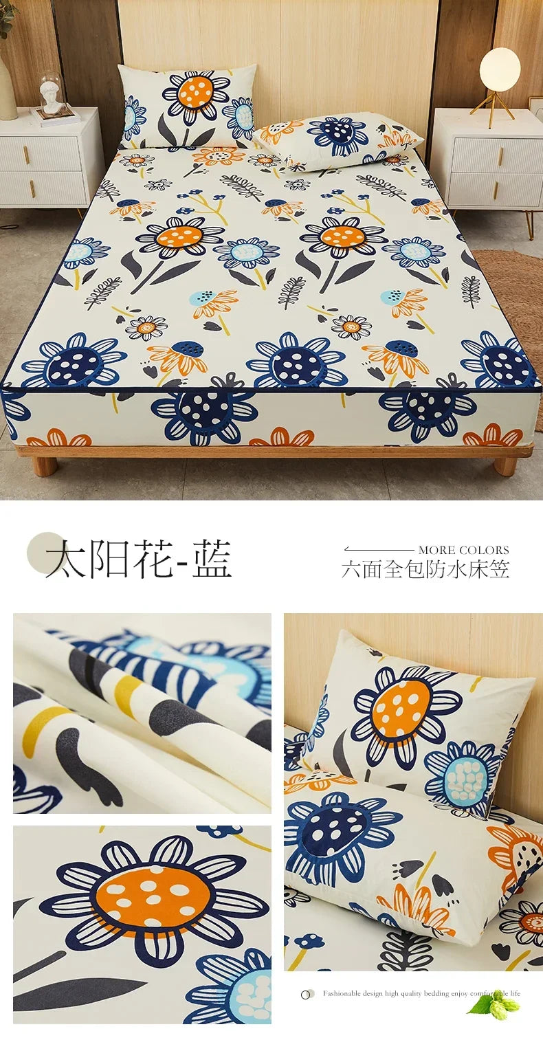 Waterproof Mattress Cover Six-Sided All Inclusive With Zipper Removable Bedspread Queen Breathable Mattress Protector