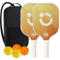 Pickleball Paddles Set Rackets Portable Racket Cover Carrying Bag Gift Kit USAPA Approved Indoor Outdoor Honeycomb Core 4 Balls