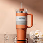 40oz 1200ML double-layer insulated tumbler cold drink travel cup coffee cup A handled and strawed insulated tumbler Ice Cup