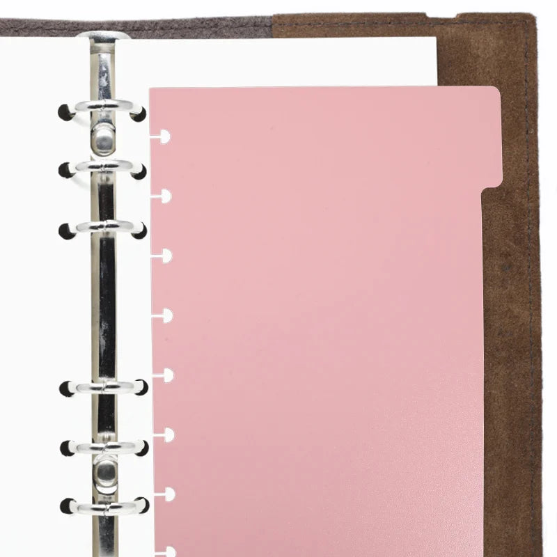 5Pcs Mushroom Hole Notebook Dividers 5.5X8.5inch Loose-Leaf Planner T Puncher Office Tab Dividers Accessory Bookmark Index Page