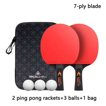 Table Tennis Racket Set Professional 7/5-Ply Wood with Pimples-in Rubber Includes 2 Rackets,3 Ping Pong & Box for Beginners