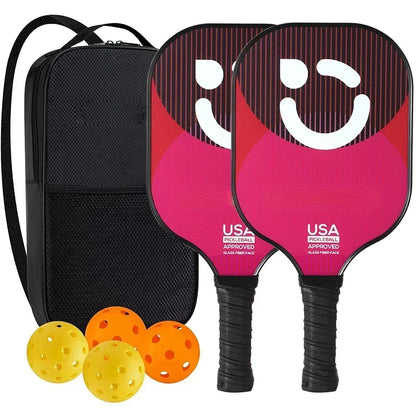 Pickleball Paddles Set Rackets Portable Racket Cover Carrying Bag Gift Kit USAPA Approved Indoor Outdoor Honeycomb Core 4 Balls