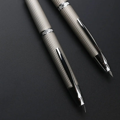 sliver Moonman A1 fountain pen Metal Press Iink pen Striped pattern EF 0.4MM Nibs writing gift pens for students office supplies