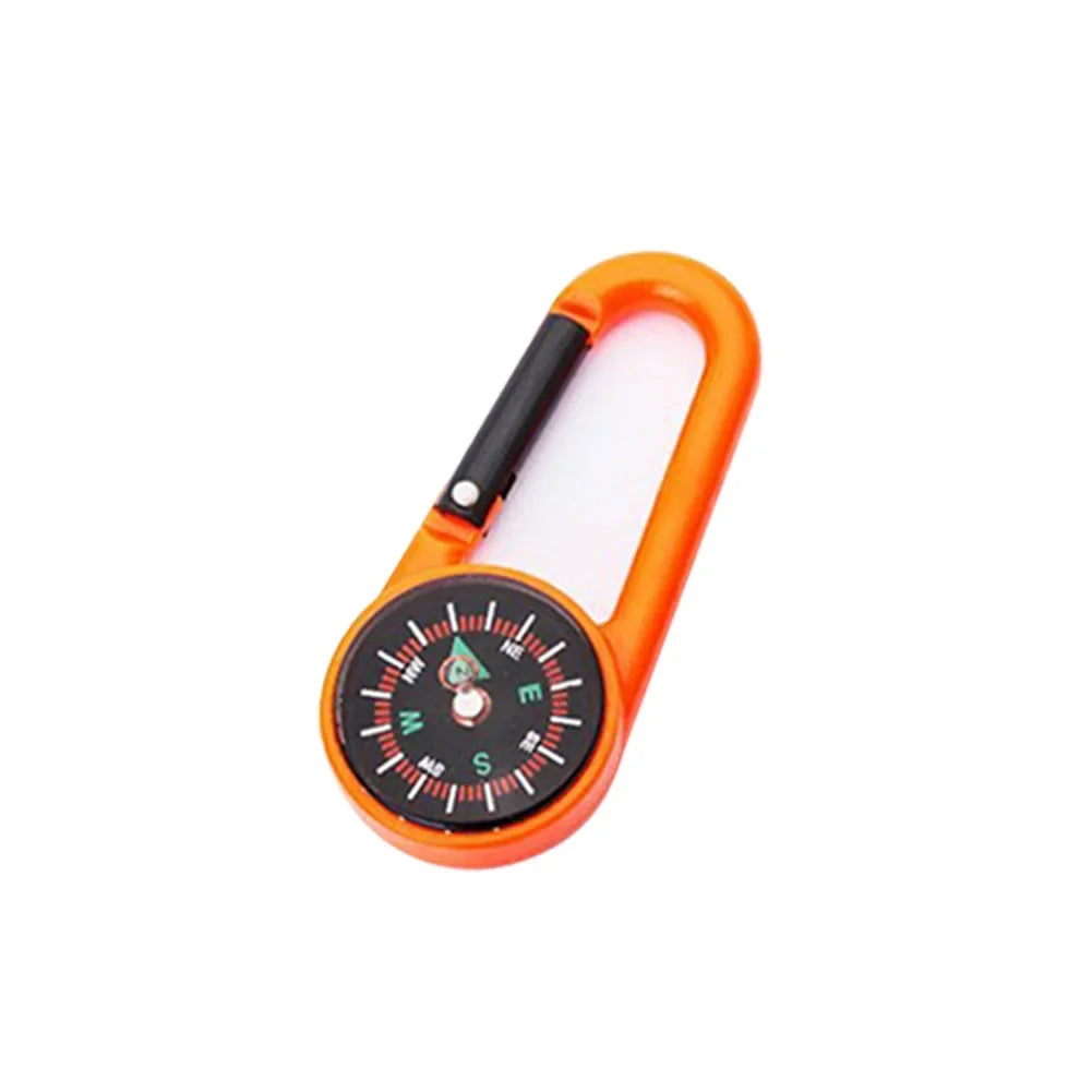 Mixed Colour Outdoor Camping Hiking Tactical Survival Mini Compass Carabiner Children's Toy Compass Small Gift
