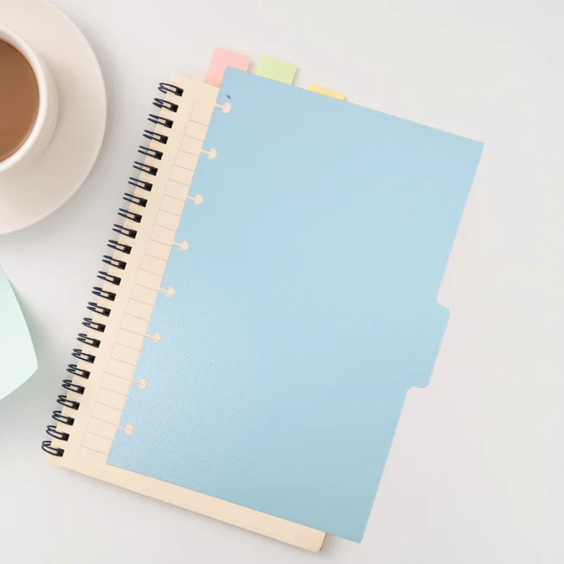 5Pcs Mushroom Hole Notebook Dividers 5.5X8.5inch Loose-Leaf Planner T Puncher Office Tab Dividers Accessory Bookmark Index Page