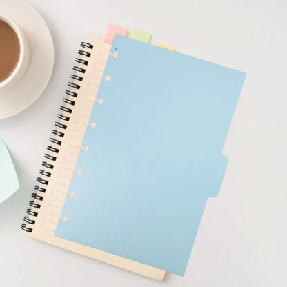 5Pcs Mushroom Hole Notebook Dividers 5.5X8.5inch Loose-Leaf Planner T Puncher Office Tab Dividers Accessory Bookmark Index Page