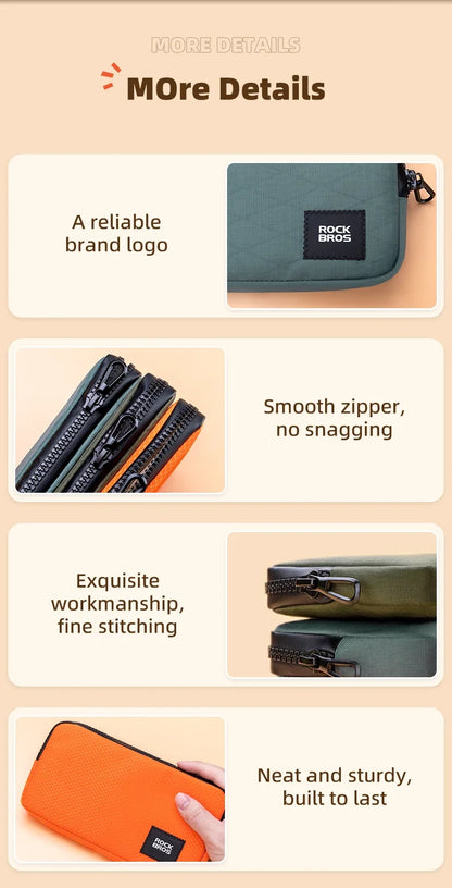 ROCKBROS Phone Bag Daily Use Small Size Lightweight Portable Multifunctional Hand Bag Zipper Storage Coins Wallet Commute Bag