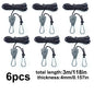 6Pcs Camping Tent Tie Down Rope Tightener Fastening Wind Rope Buckle Pulley Ratchet Hangers Awning Rope Hook