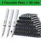 53Pcs Fountain Pen Replaceable Ink Set Black/Blue/Red ink EF School Pens Office Supplies Stationery for Writing Calligraphy Pen