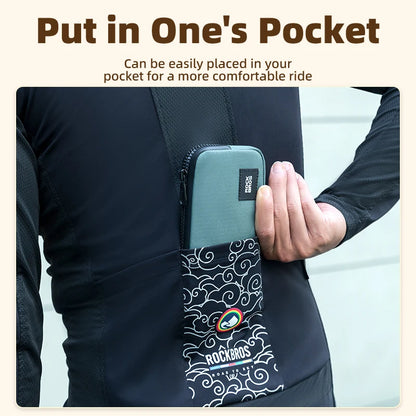 ROCKBROS Cycling Mobile Phone Bag Multi-functional Wallet Card Bag Lightweight Portable Bicycle Cycling Pocket Bag Commute Bag