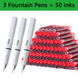 53Pcs Fountain Pen Replaceable Ink Set Black/Blue/Red ink EF School Pens Office Supplies Stationery for Writing Calligraphy Pen
