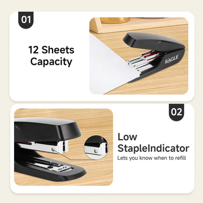 Eagle Mini Stapler With Staple Remover 12 Sheets Capacity School and Office Supplies