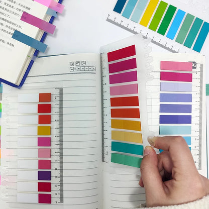 KindFuny 200 Sheets Morandi Index Tabs Bookmark Sticky Notes Notepad Kawaii Stationery School Office Supplies