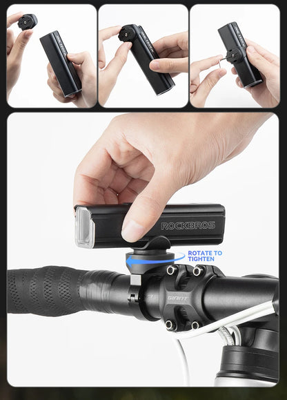 ROCKBROS Bike Light 1500LM5000mAh Type-C Bicycle Light Temperature Control  IPX6 Aluminum LED Light Front Lamp Cycling Headlight