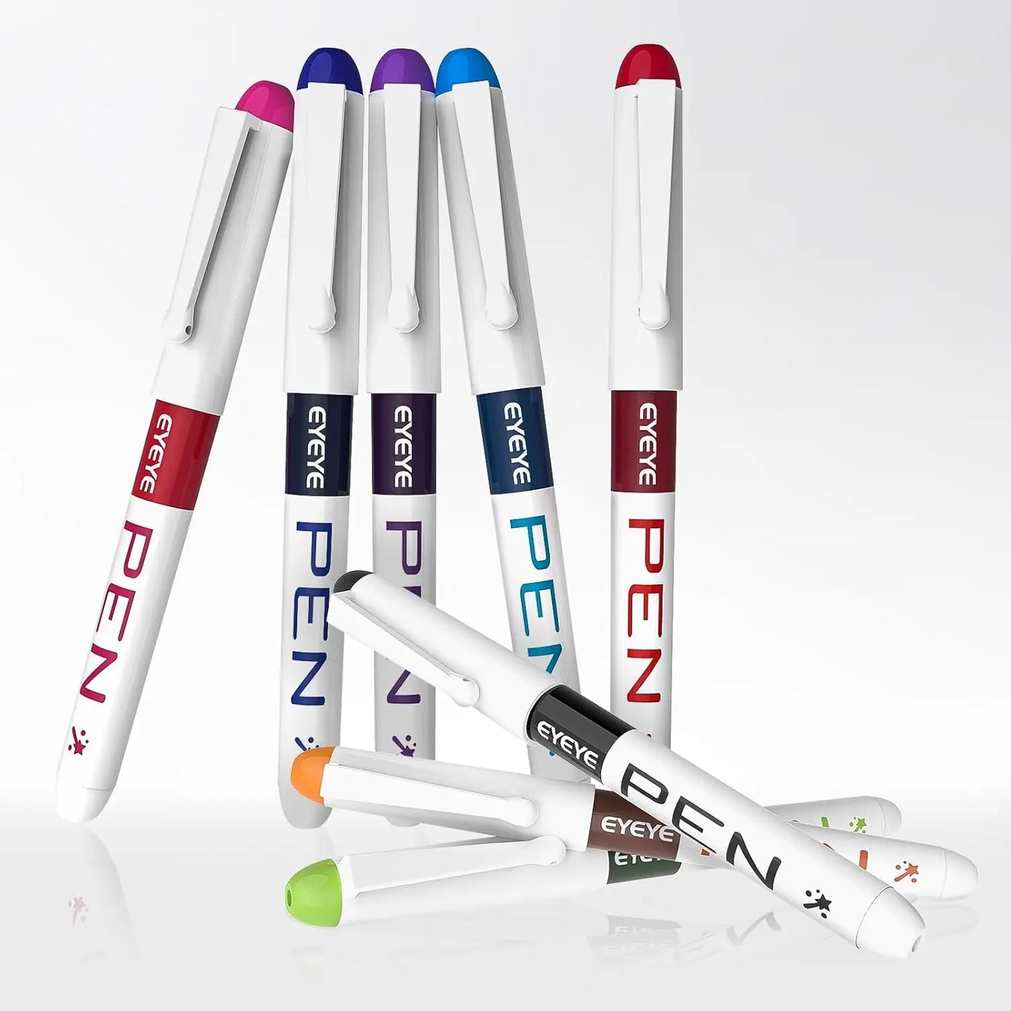 Disposable Fountain Pens, Straight Liquid Fountain Pens，for WritingQuick-Drying Ink Pen, Smooth-Writing Multicolor Art Supplies