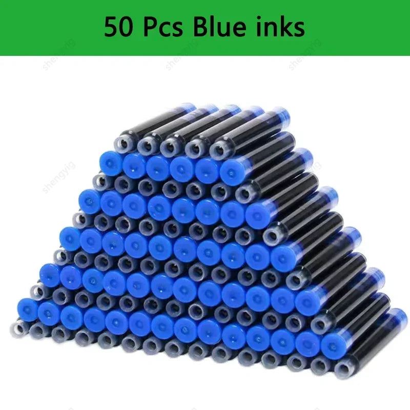 53Pcs Fountain Pen Replaceable Ink Set Black/Blue/Red ink EF School Pens Office Supplies Stationery for Writing Calligraphy Pen