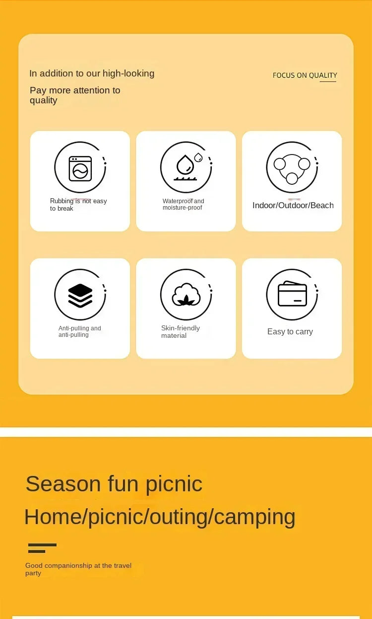 New Picnic Mat Moisture-proof Mat Thickened Outdoor Picnic Camping Beach Tent Floor Mat Waterproof Lawn Mat Portable Outing