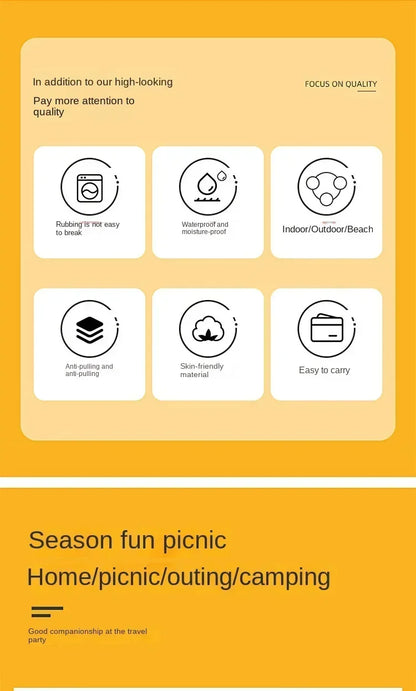 New Picnic Mat Moisture-proof Mat Thickened Outdoor Picnic Camping Beach Tent Floor Mat Waterproof Lawn Mat Portable Outing