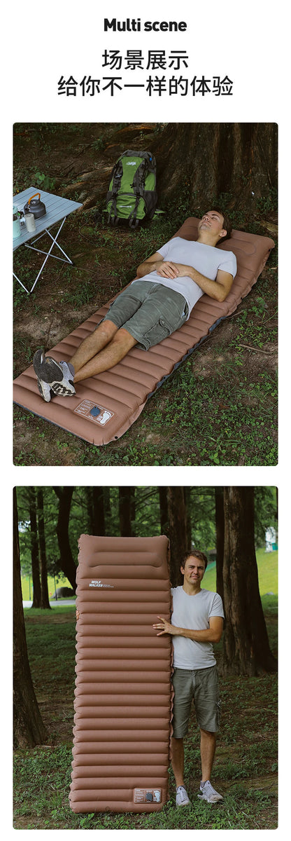 Outdoor Camping Sleeping Pad Inflatable Mattress with Pillow Ultralight Air Mat Built-in Inflator Pump Travel Hiking Camping mat