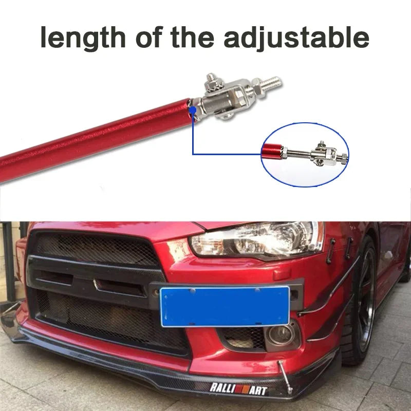 2psc Universal Racing Adjustable Front Rear Bumper Lip Splitter Support Bar / pull rod Kit Racing 75mm