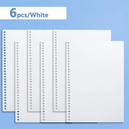 6 Sheets A4 B5 A5 30/26/20 Holes Transparent PP Loose-leaf Cover Index Divider Separator Notebook Accessory Stationery Useful