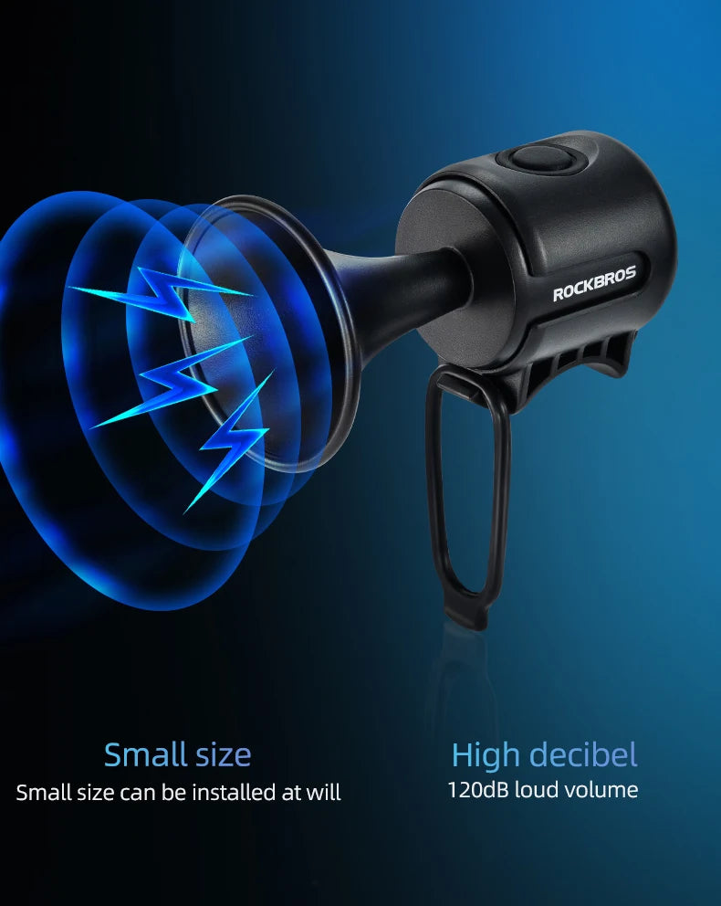 ROCKBROS Bicycle Bell Ring Bike Electronic Loud Horn Safety Alarm Electric Waterproof Bicycle Warning Bell Bicycle Accessories