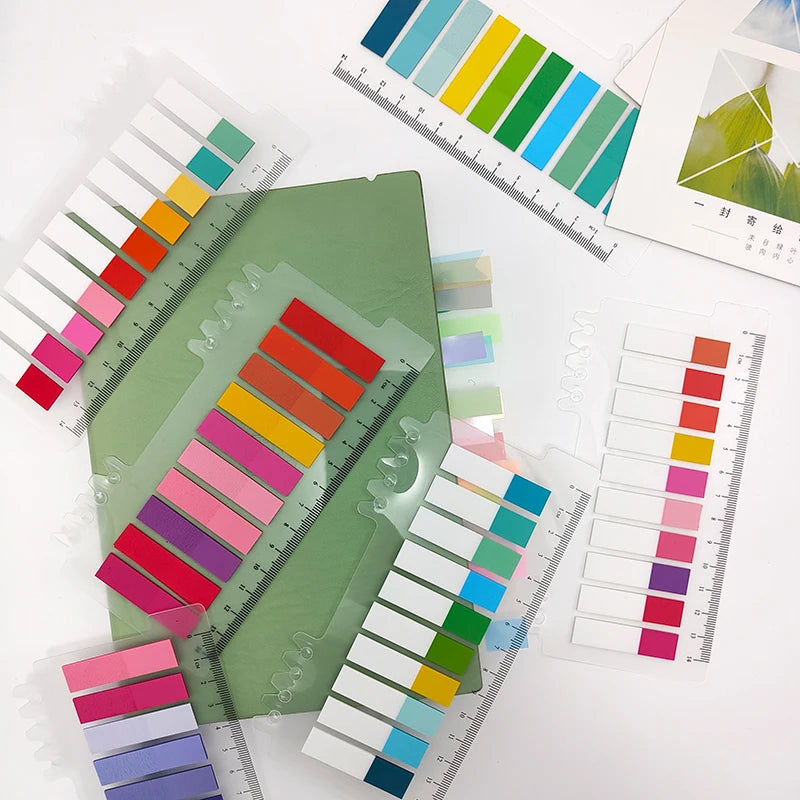 KindFuny 200 Sheets Morandi Index Tabs Bookmark Sticky Notes Notepad Kawaii Stationery School Office Supplies