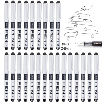 Disposable Fountain Pens, Straight Liquid Fountain Pens，for WritingQuick-Drying Ink Pen, Smooth-Writing Multicolor Art Supplies